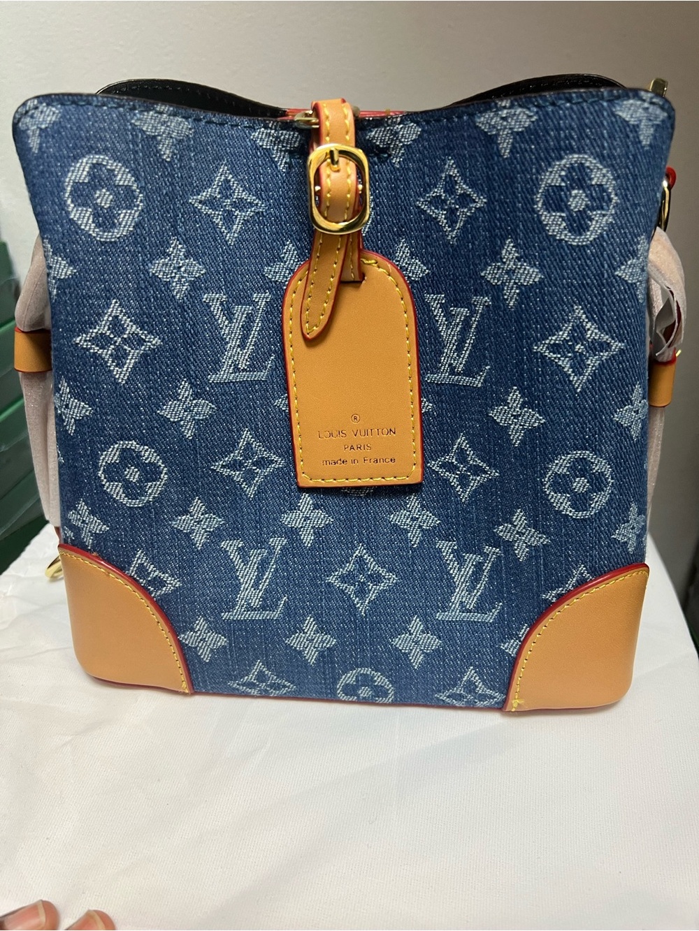 Unlisted fashion blue denim Bucket Crossbody Bag - Picture 2 of 8